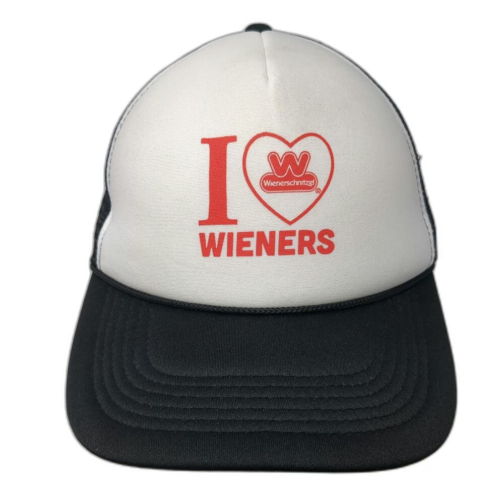 Clipper Trucker Hat Black White Red One Size Snapback Wienerschnitzel Mesh Logo